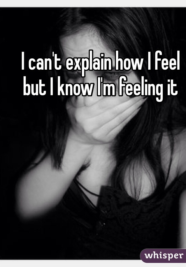 I can't explain how I feel but I know I'm feeling it 