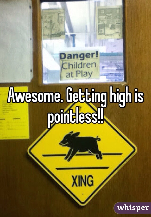 Awesome. Getting high is pointless!!