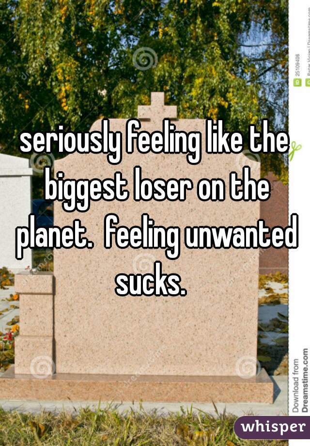 seriously feeling like the biggest loser on the planet.  feeling unwanted sucks.  