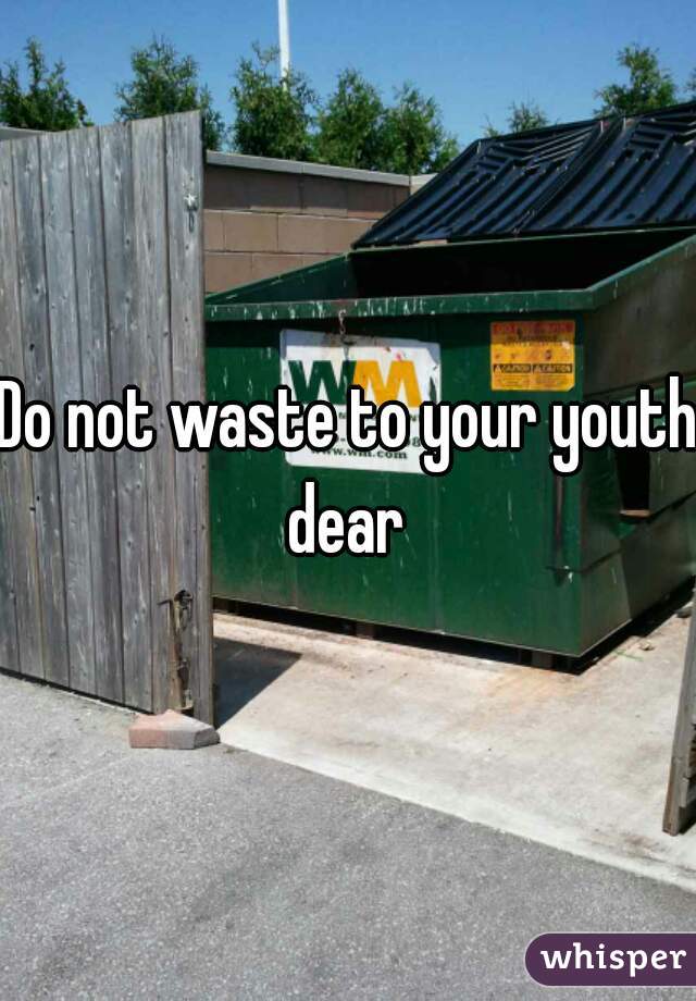 Do not waste to your youth dear 