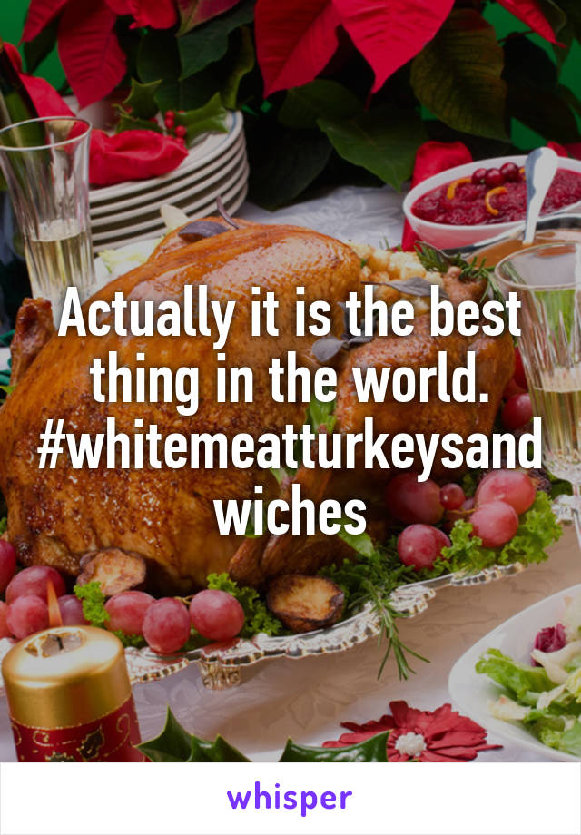 Actually it is the best thing in the world. #whitemeatturkeysandwiches