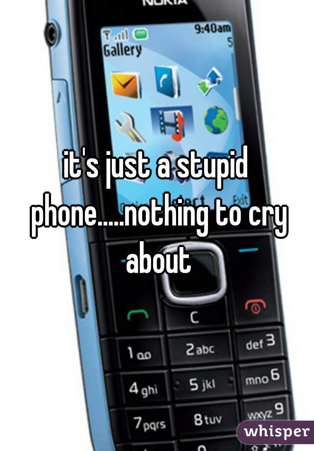 it's just a stupid phone.....nothing to cry about