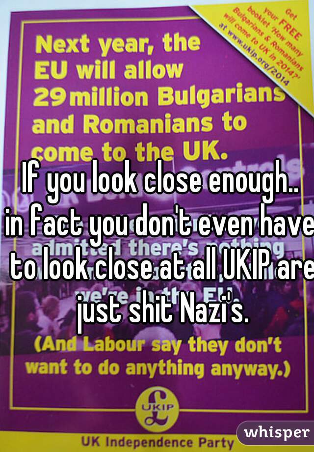 If you look close enough..
in fact you don't even have to look close at all UKIP are just shit Nazi's.