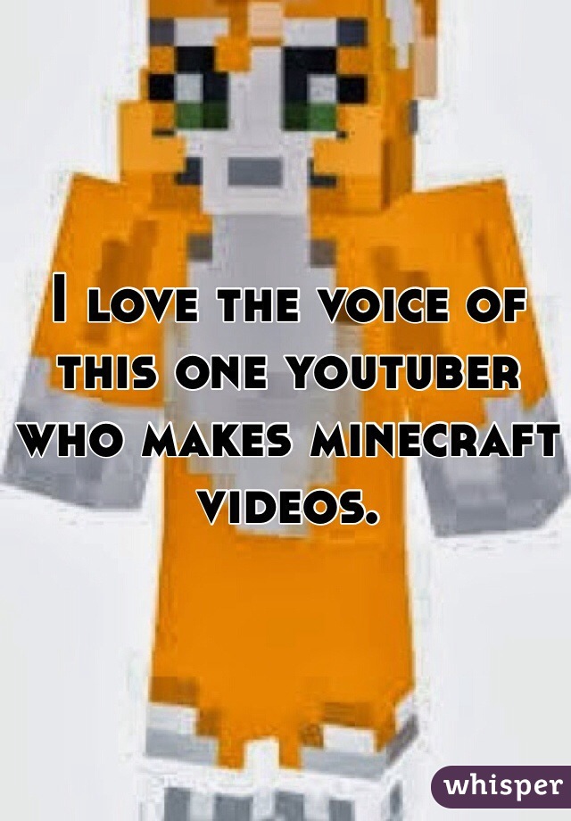 I love the voice of this one youtuber who makes minecraft videos. 