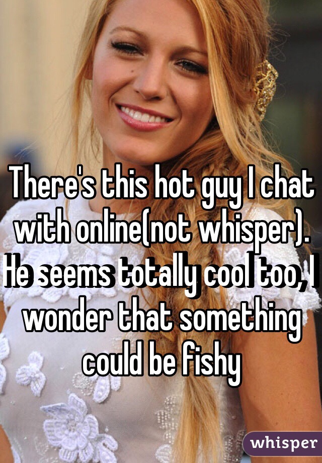 There's this hot guy I chat with online(not whisper). He seems totally cool too, I wonder that something could be fishy 