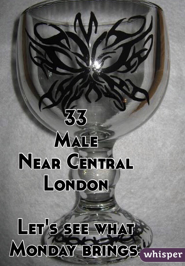 33
Male
Near Central London

Let's see what Monday brings. 