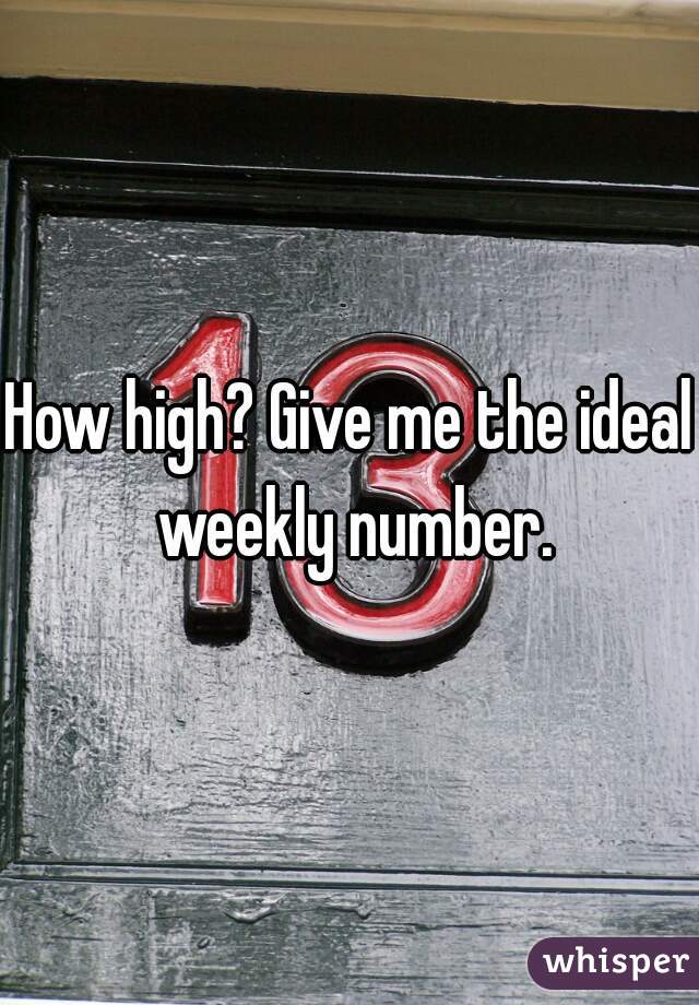 How high? Give me the ideal weekly number.