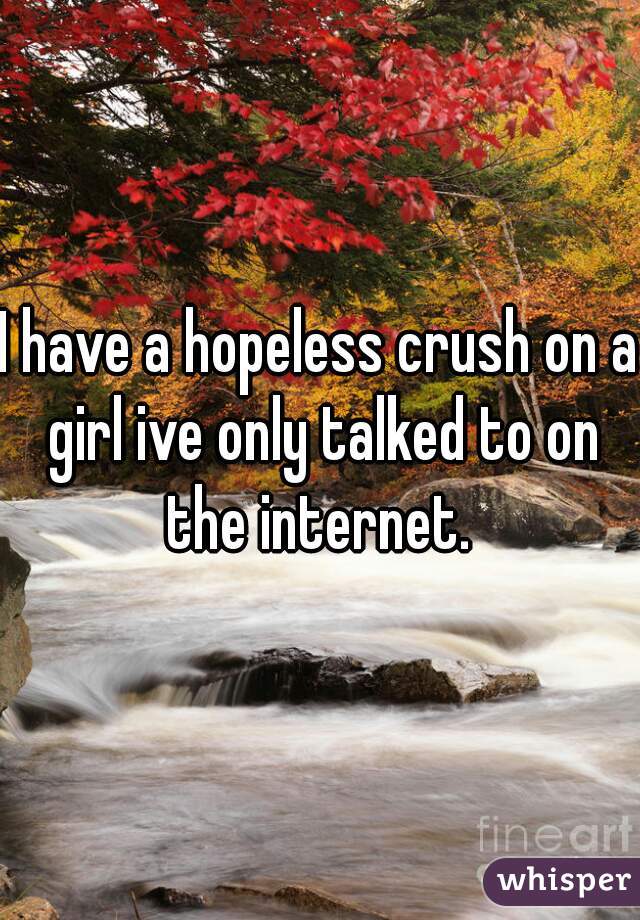 I have a hopeless crush on a girl ive only talked to on the internet. 