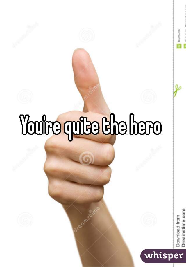 You're quite the hero 
