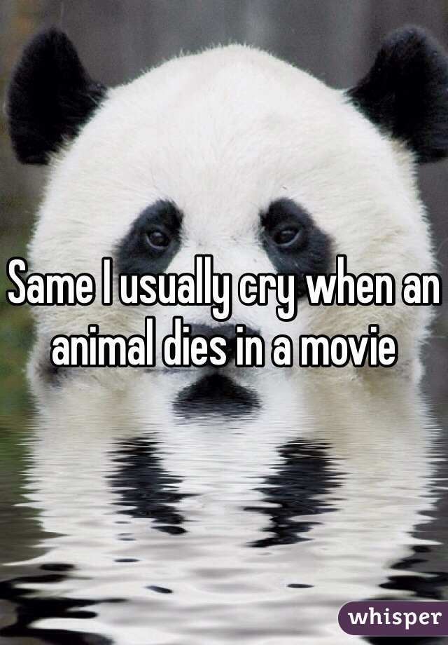 Same I usually cry when an animal dies in a movie 