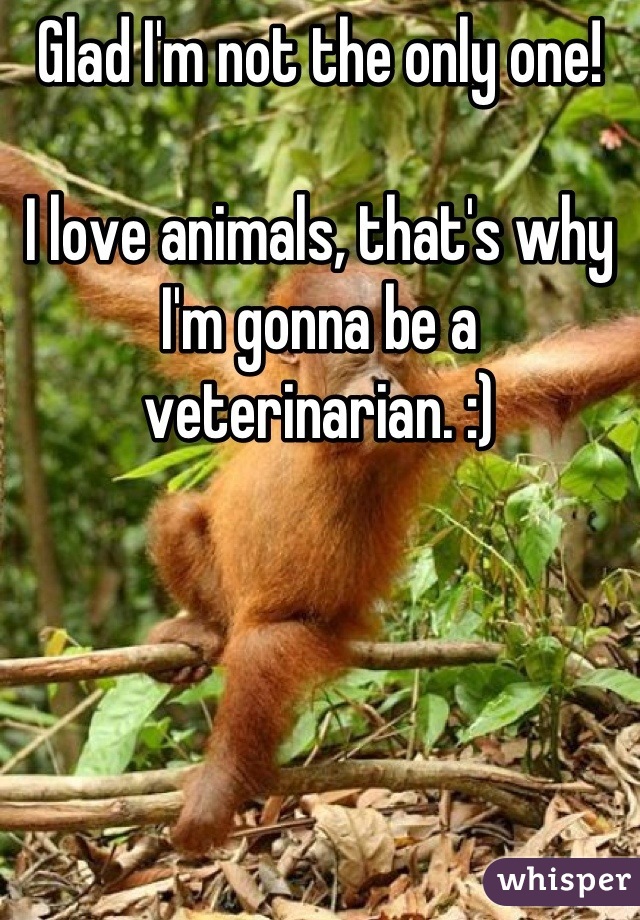 Glad I'm not the only one!

I love animals, that's why I'm gonna be a veterinarian. :)