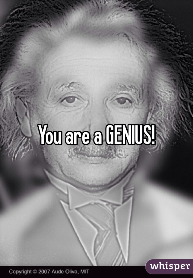 You are a GENIUS!