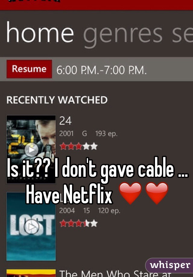 Is it?? I don't gave cable ... Have Netflix ❤️❤️