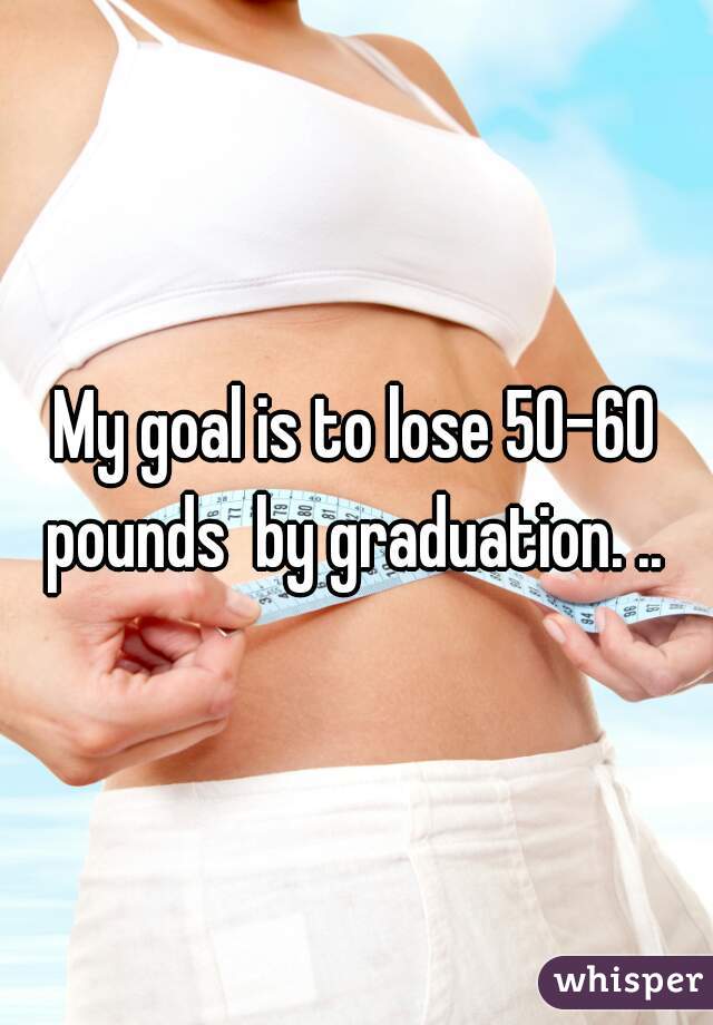 My goal is to lose 50-60 pounds  by graduation. .. 