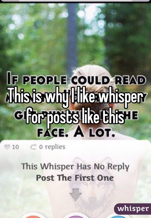 This is why I like whisper for posts like this