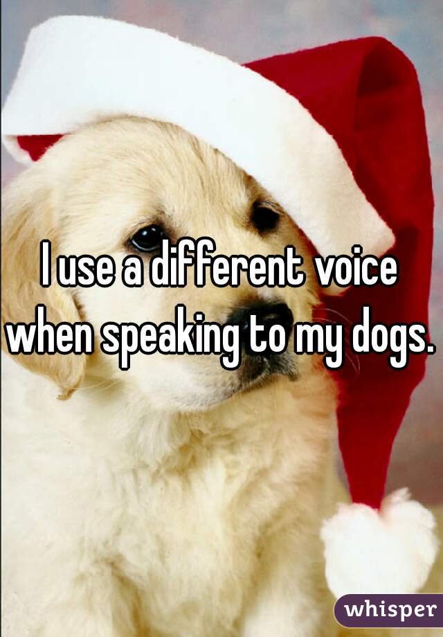 I use a different voice when speaking to my dogs. 