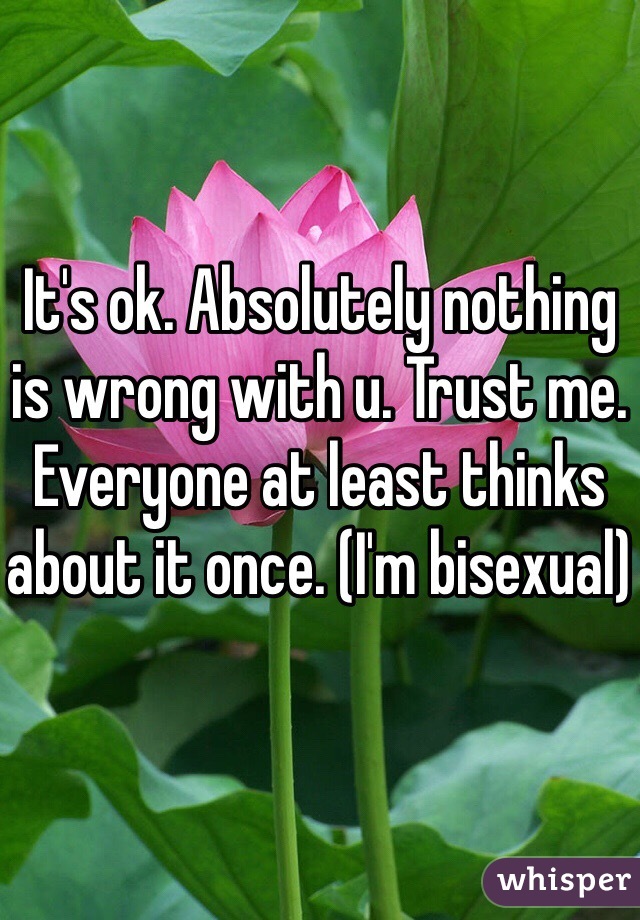 It's ok. Absolutely nothing is wrong with u. Trust me. Everyone at least thinks about it once. (I'm bisexual)