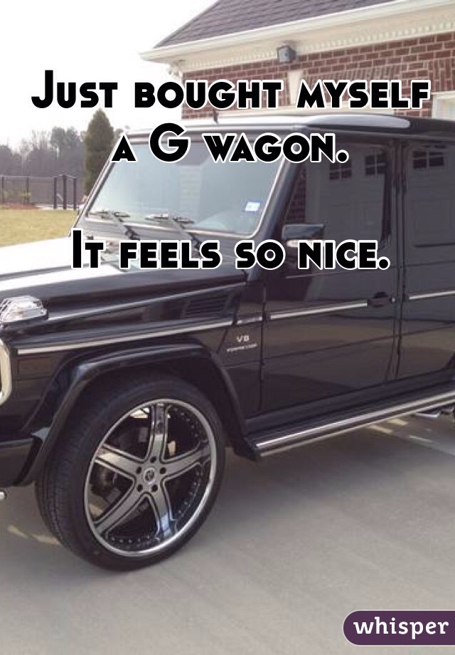 Just bought myself a G wagon.

It feels so nice.