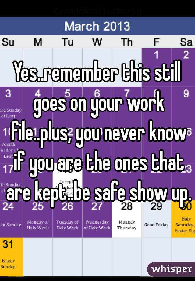 Yes..remember this still goes on your work file..plus, you never know if you are the ones that are kept..be safe show up.