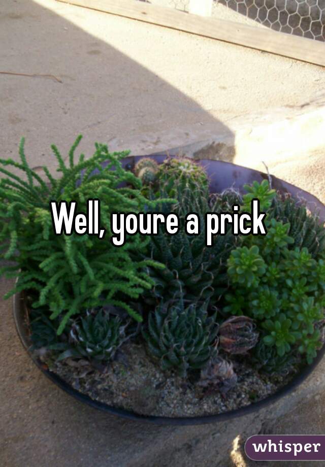 Well, youre a prick 