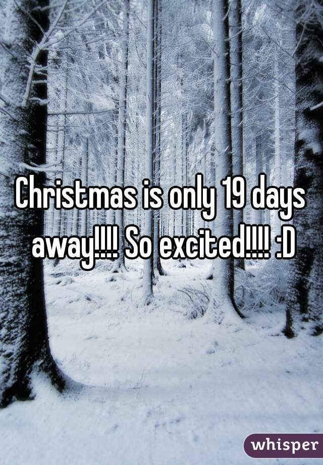 Christmas is only 19 days away!!!! So excited!!!! :D