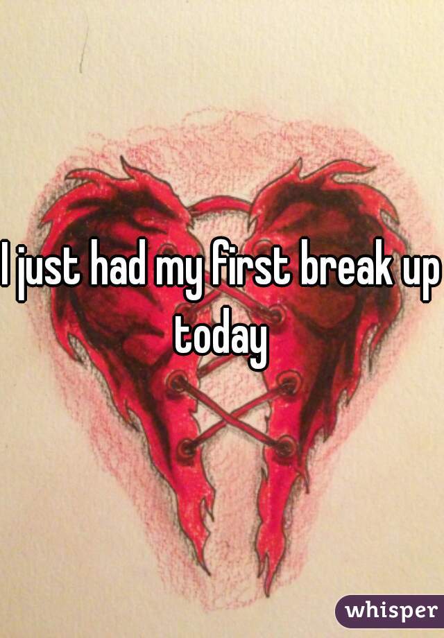 I just had my first break up today 