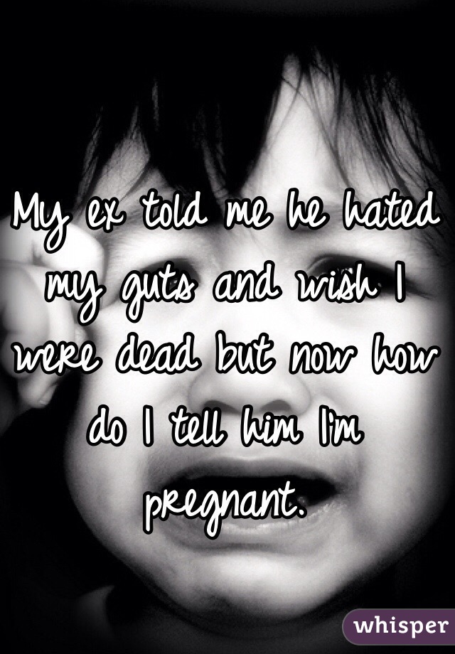 My ex told me he hated my guts and wish I were dead but now how do I tell him I'm pregnant. 