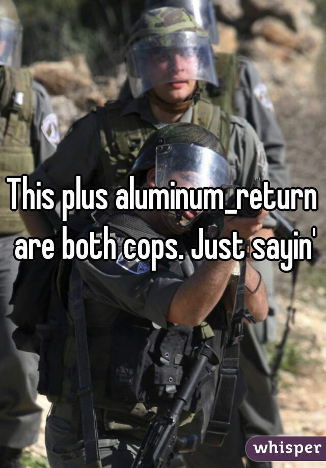 This plus aluminum_return are both cops. Just sayin'