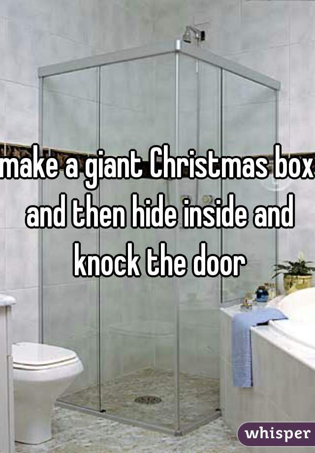 make a giant Christmas box and then hide inside and knock the door