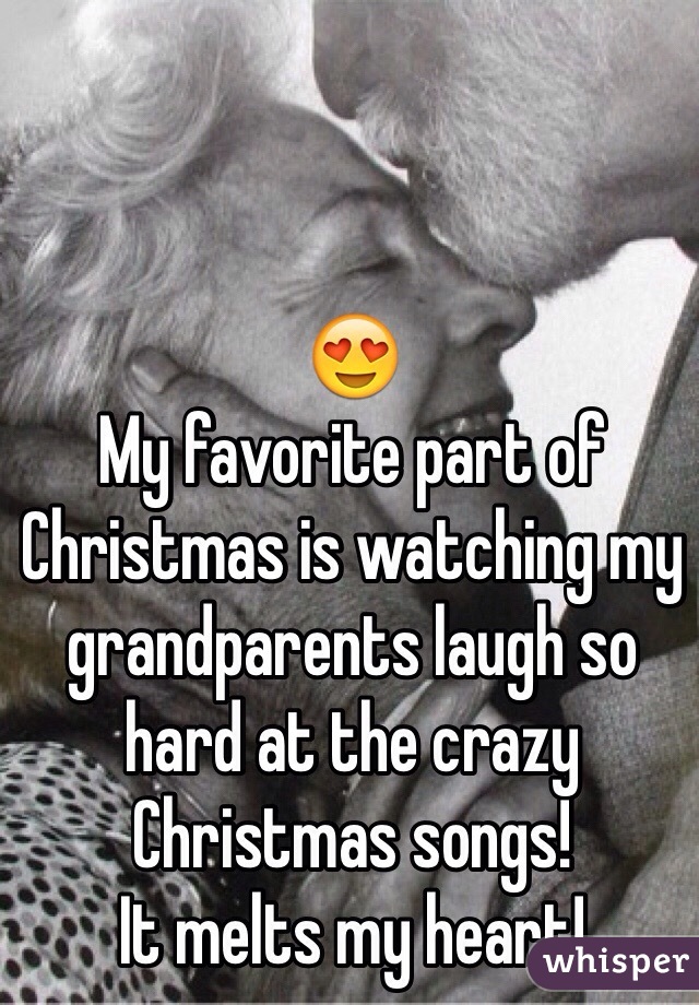 😍
My favorite part of Christmas is watching my grandparents laugh so hard at the crazy Christmas songs! 
It melts my heart! 