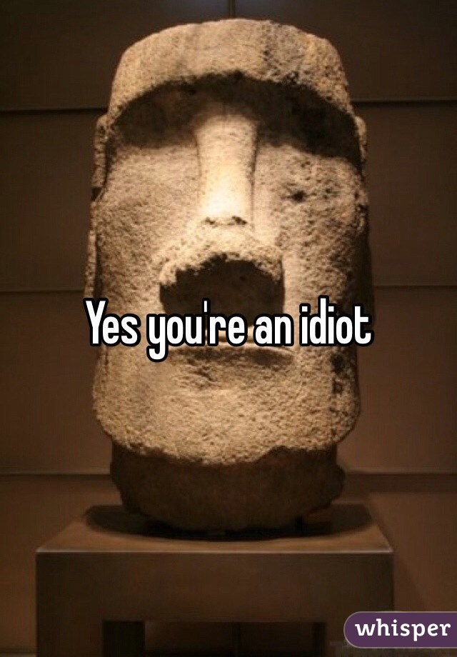 Yes you're an idiot 