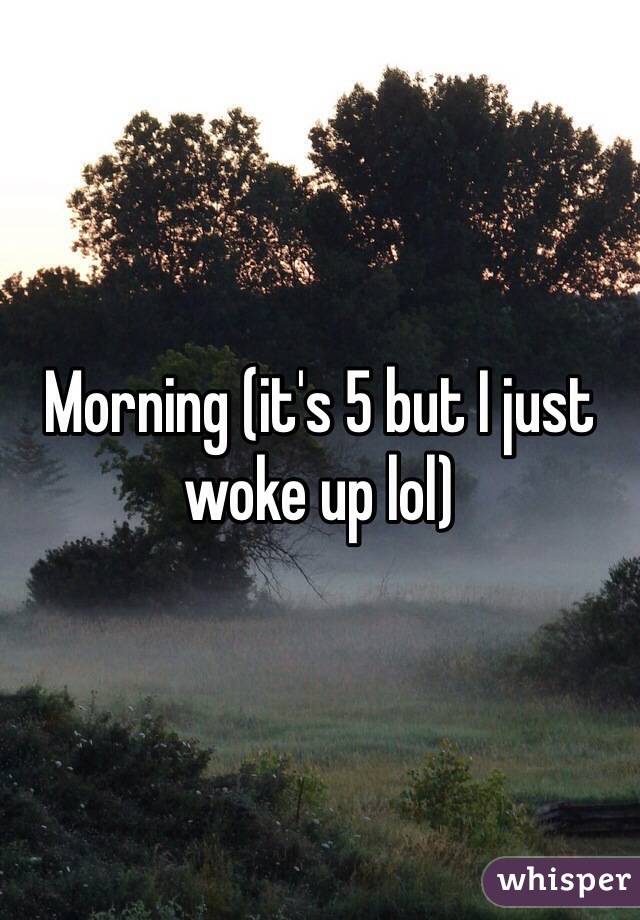 Morning (it's 5 but I just woke up lol)