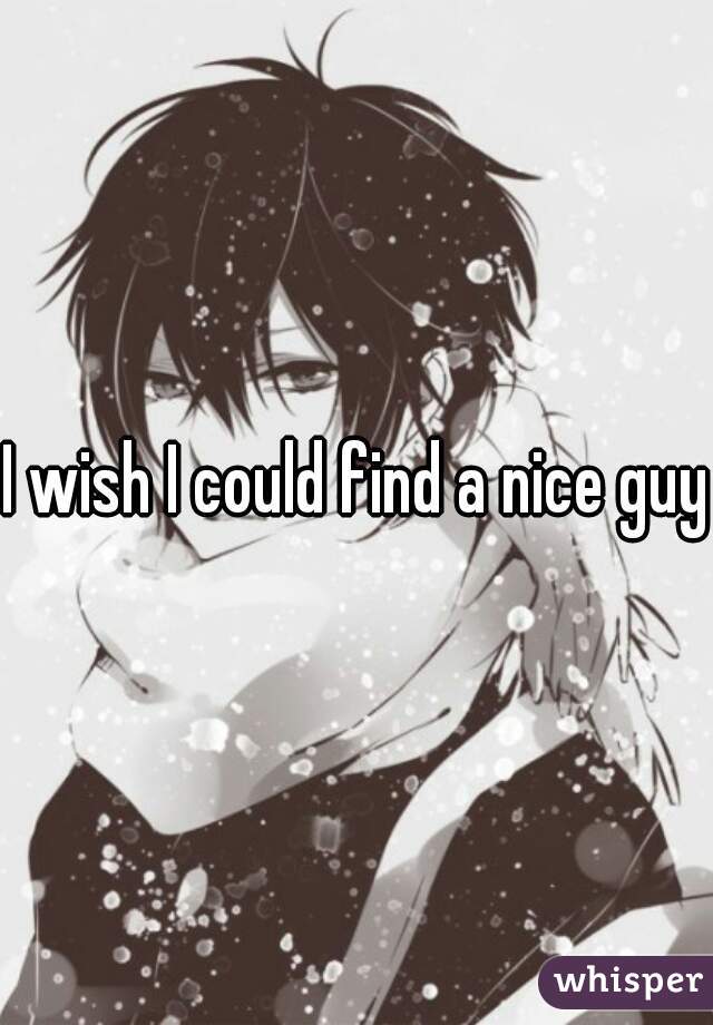 I wish I could find a nice guy