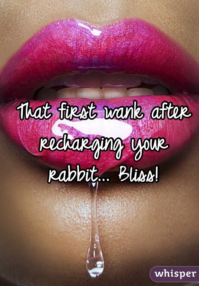 That first wank after recharging your rabbit... Bliss!