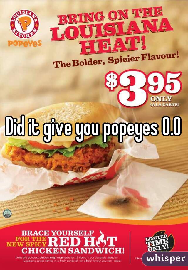 Did it give you popeyes 0.0