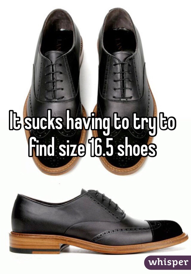 It sucks having to try to find size 16.5 shoes