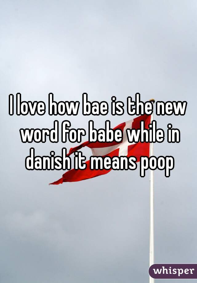 I love how bae is the new word for babe while in danish it means poop