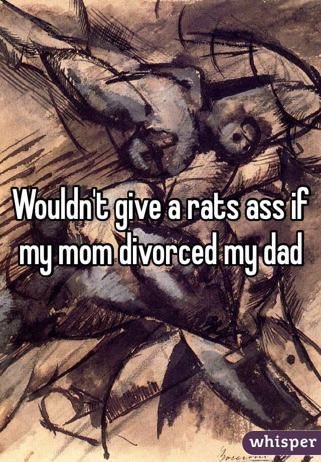 Wouldn't give a rats ass if my mom divorced my dad