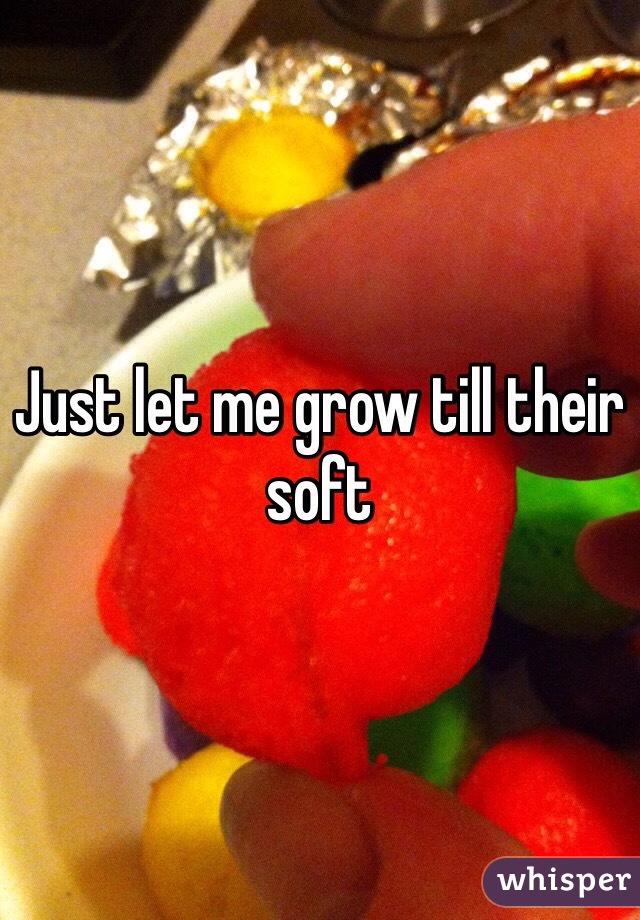 Just let me grow till their soft 