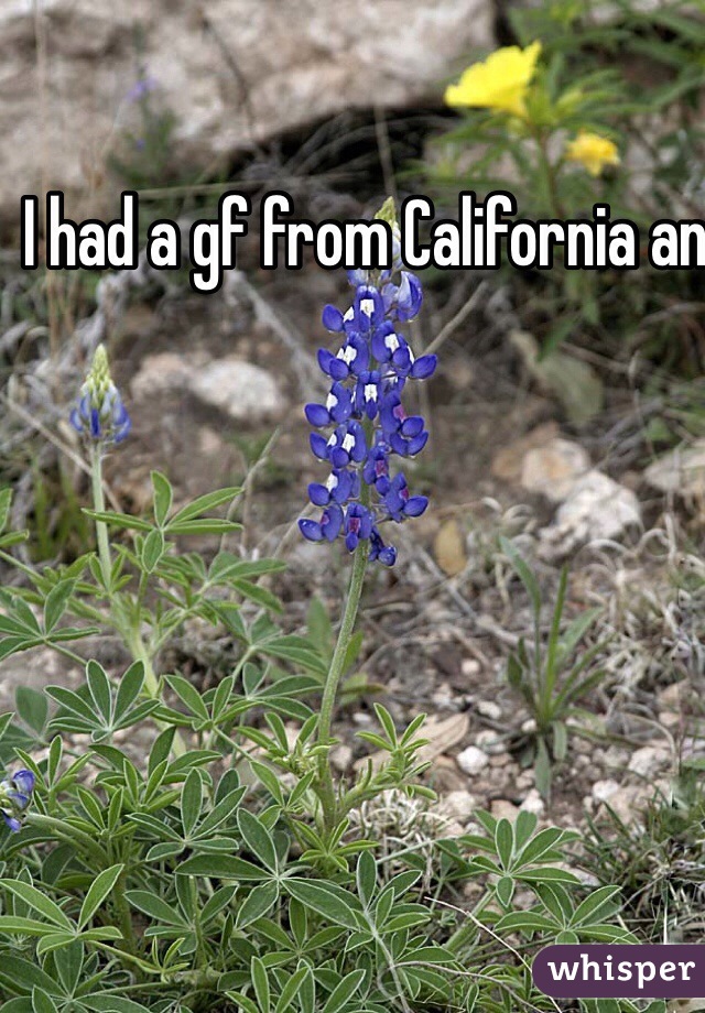 I had a gf from California and I'm from south Texas 