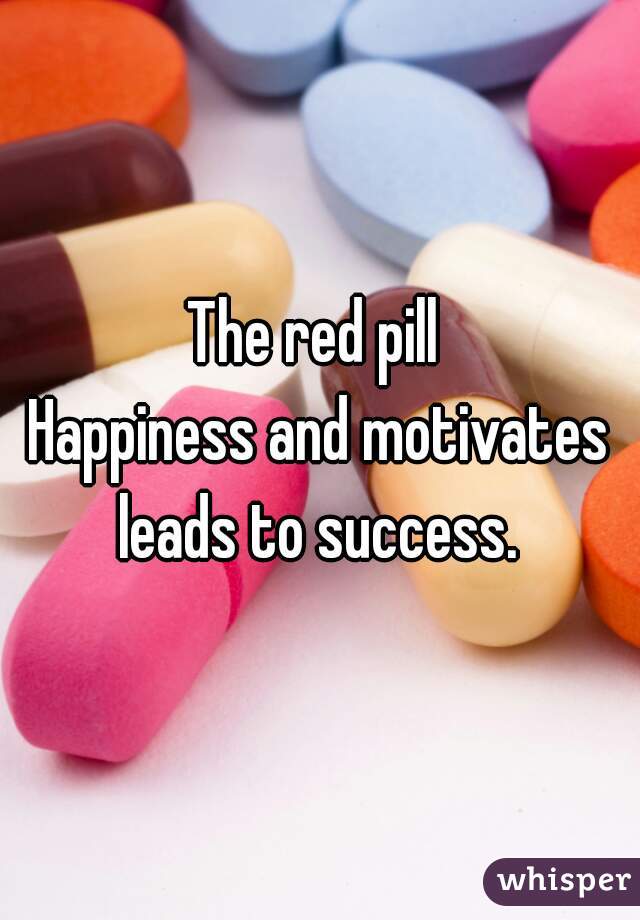 The red pill 
Happiness and motivates leads to success. 
