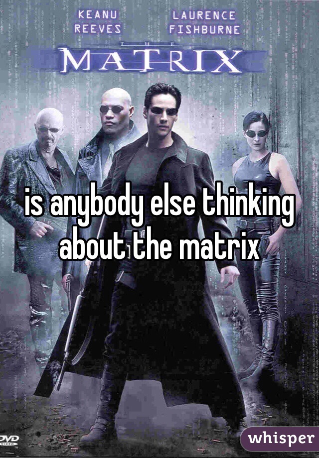 is anybody else thinking about the matrix