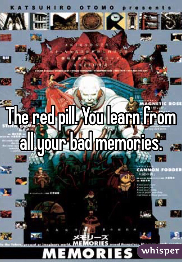 The red pill. You learn from all your bad memories.