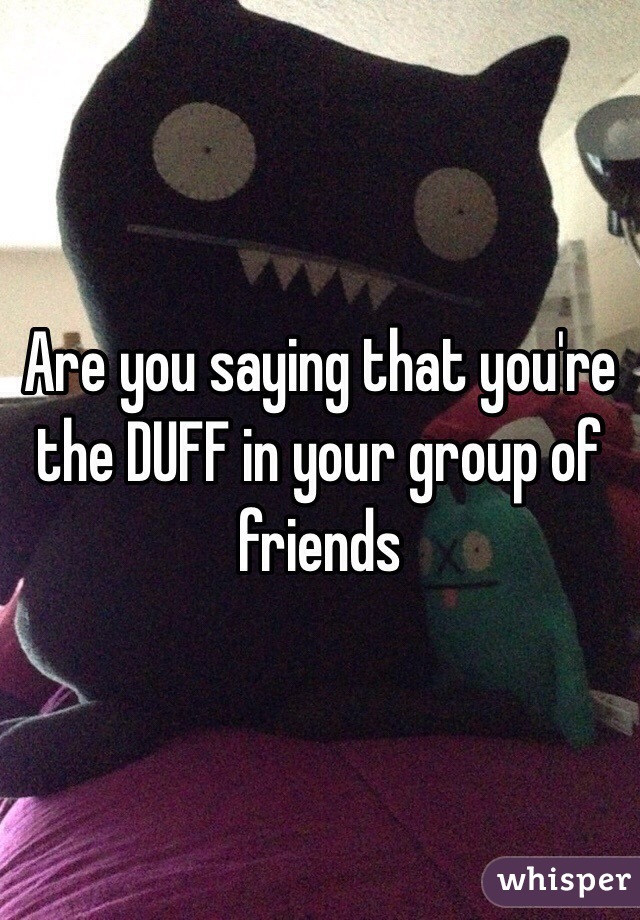 Are you saying that you're the DUFF in your group of friends