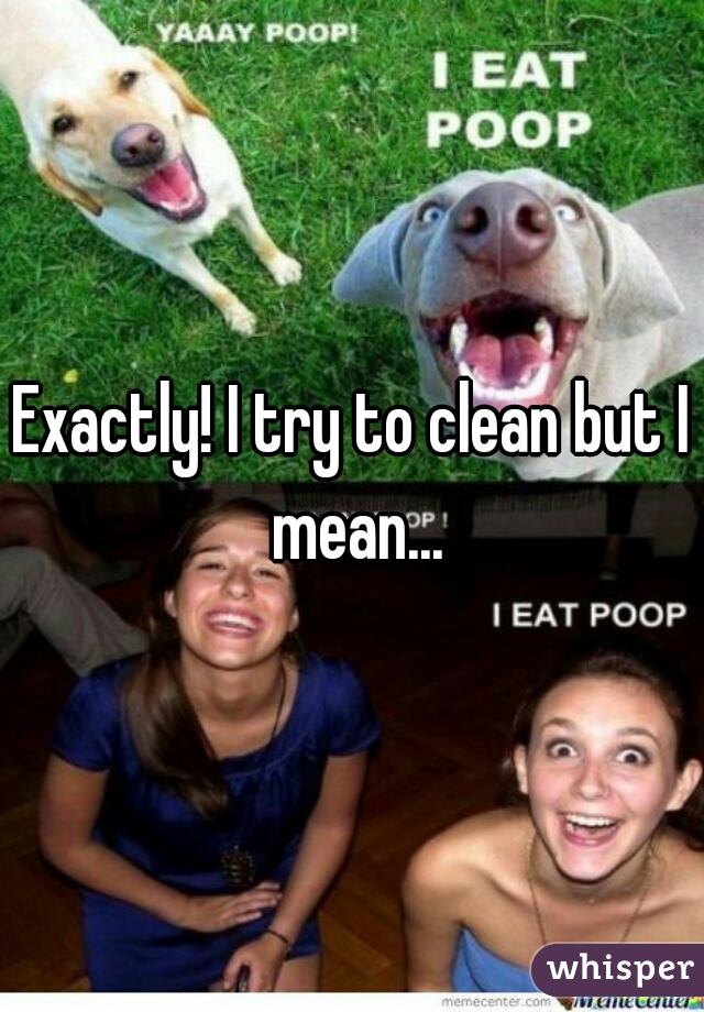Exactly! I try to clean but I mean...
