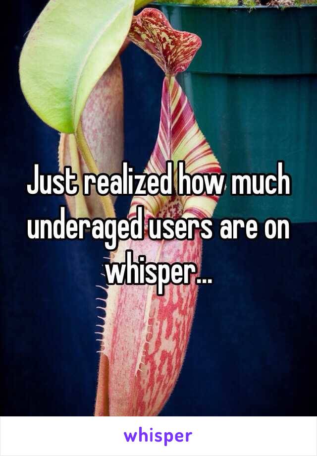 Just realized how much underaged users are on whisper...