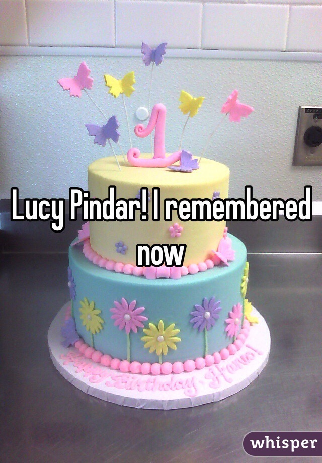 Lucy Pindar! I remembered now 