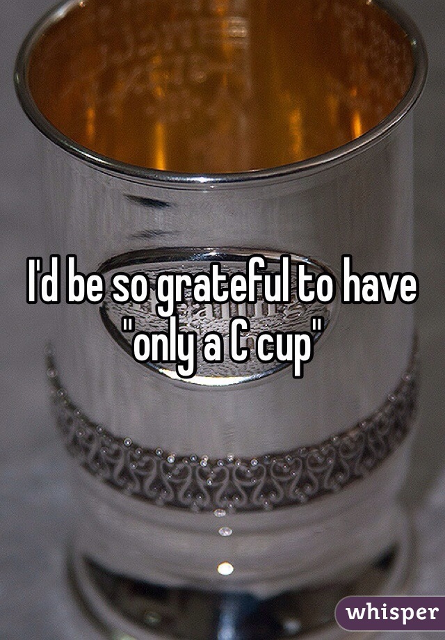 I'd be so grateful to have "only a C cup"