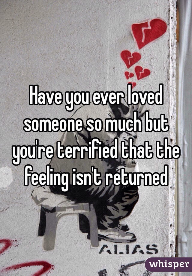 Have you ever loved someone so much but you're terrified that the feeling isn't returned 