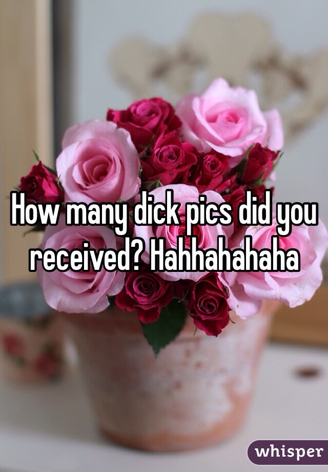 How many dick pics did you received? Hahhahahaha